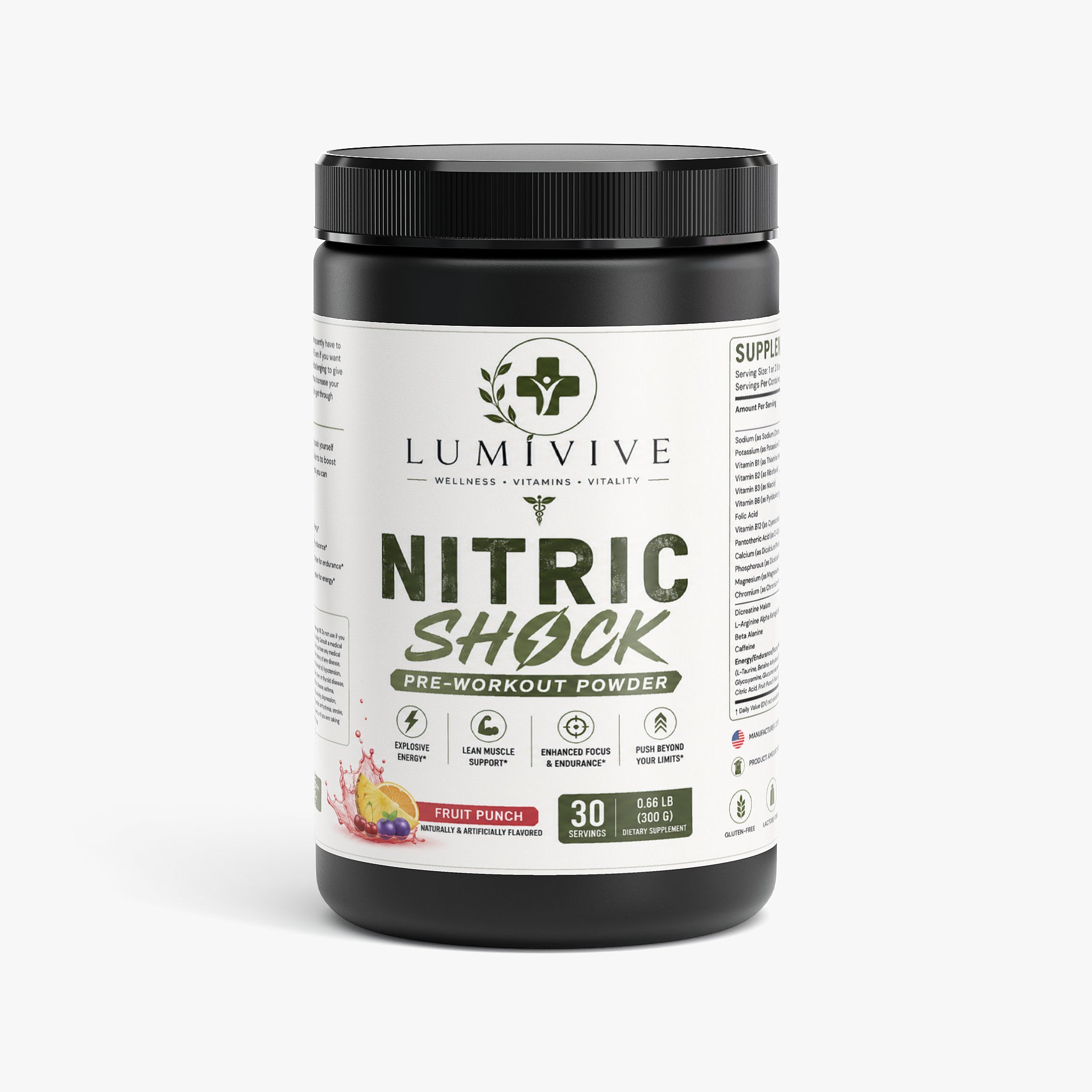 Nitric Shock Pre-Workout Powder (Fruit Punch)